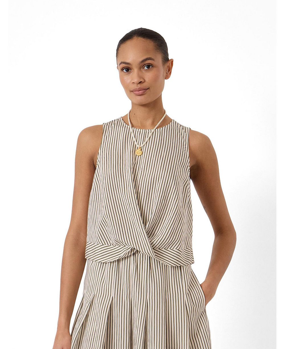 Hush Women's Sleeveless Front Knot Crop Top