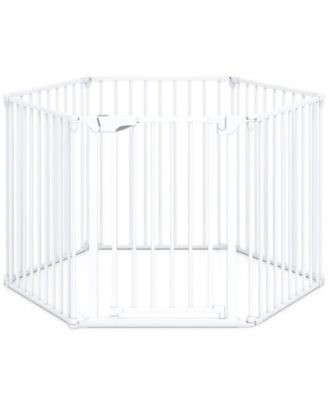 HONGGE Extra Wide 6-Panel Pet Safety Gate Fits 34.5 to 154 in Openings with Auto-Close Door