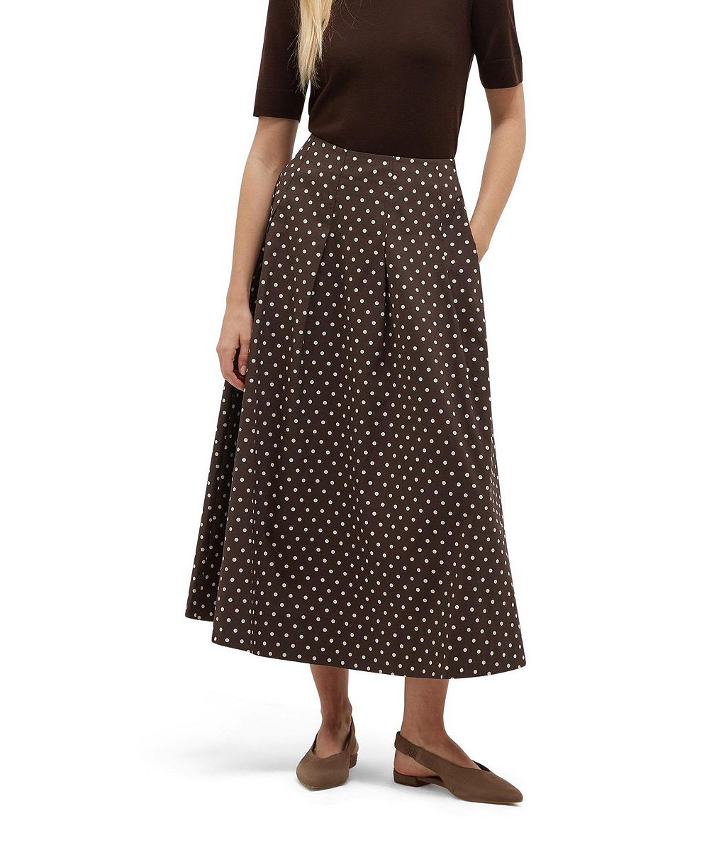 Hobbs London Women's Antonella Polka-Dot A-Line Midi Skirt