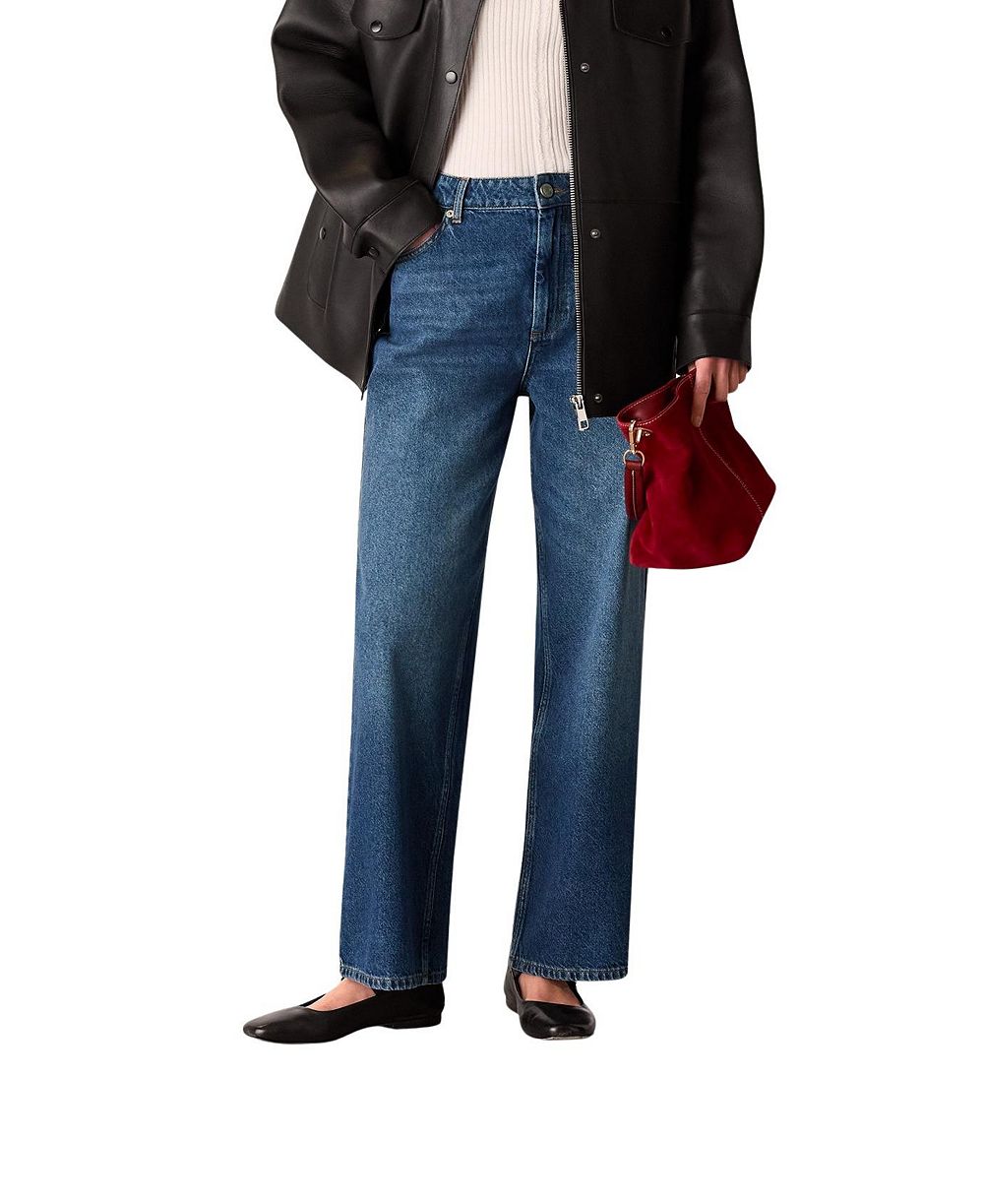 Whistles Women's Denim Straight Ankle Length Jeans