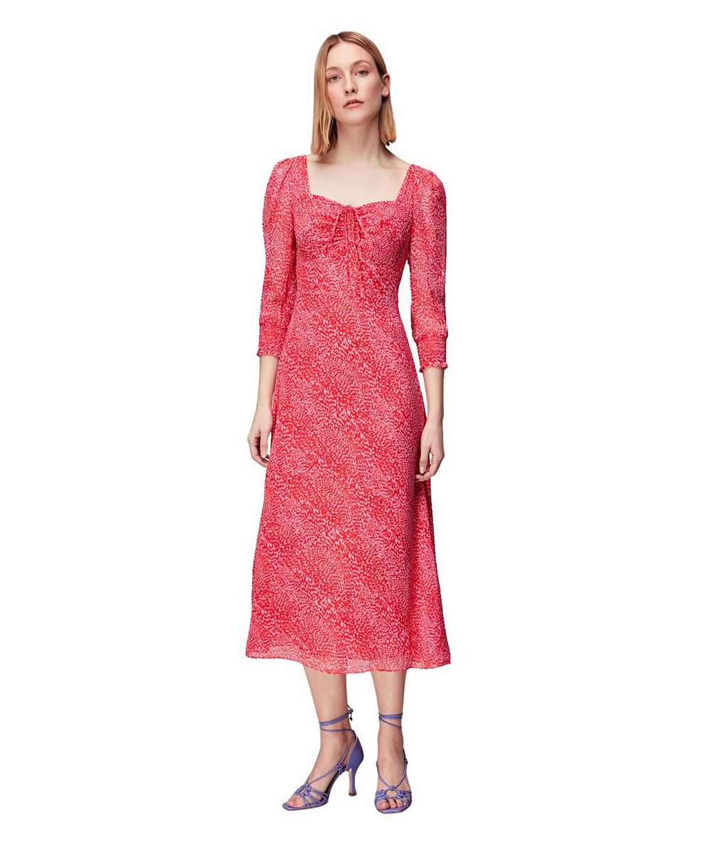 Whistles Женское платье Whistles Diagonal Leopard A-Line Midi
