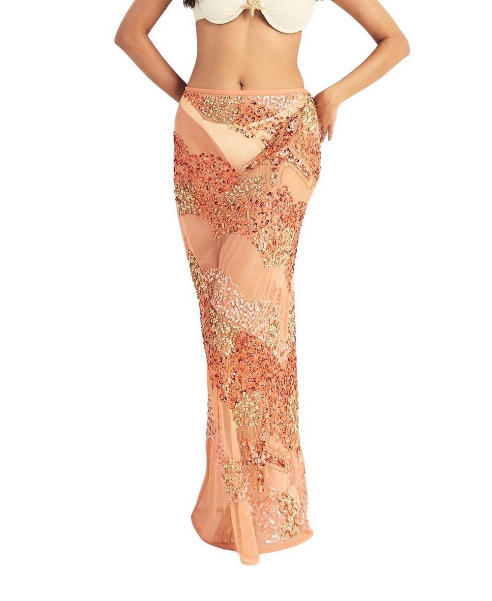 Nasty Gal Women's Starfish Wave Beaded Maxi Beach Skirt