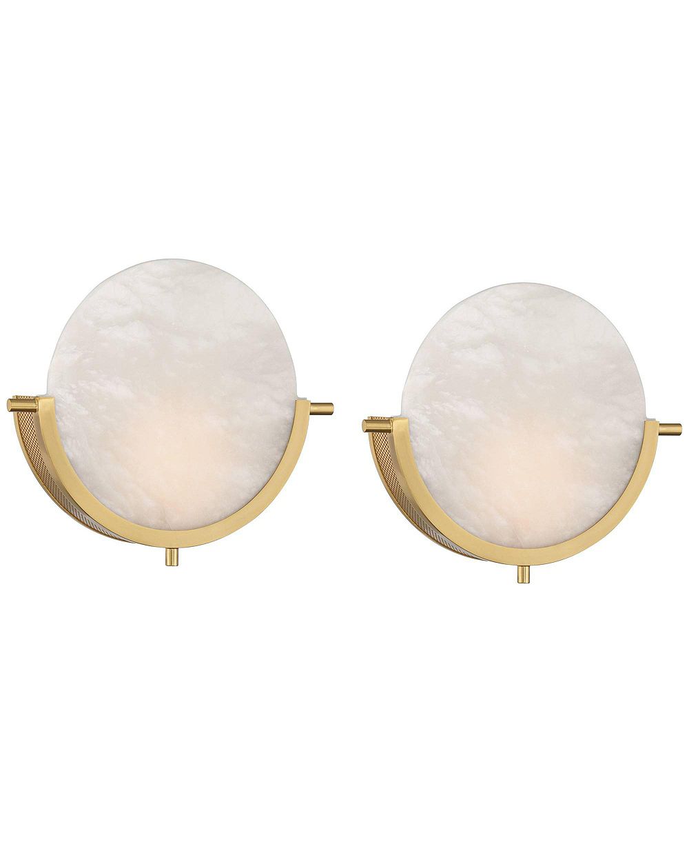 Настенный светильник 360 Lighting Barranco 9 1/2" теплый золотой алебастр LED, комплект из 2 шт.