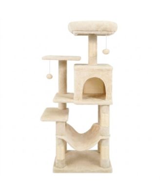HONGGE 44 Inch Multi-Level Cat Tower with Roomy 2-Door Cat Condo