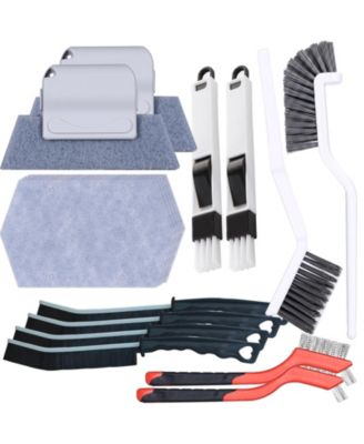 XDOVET 16Pcs Crevice Brush Set Hard Bristle Grout Scrubber