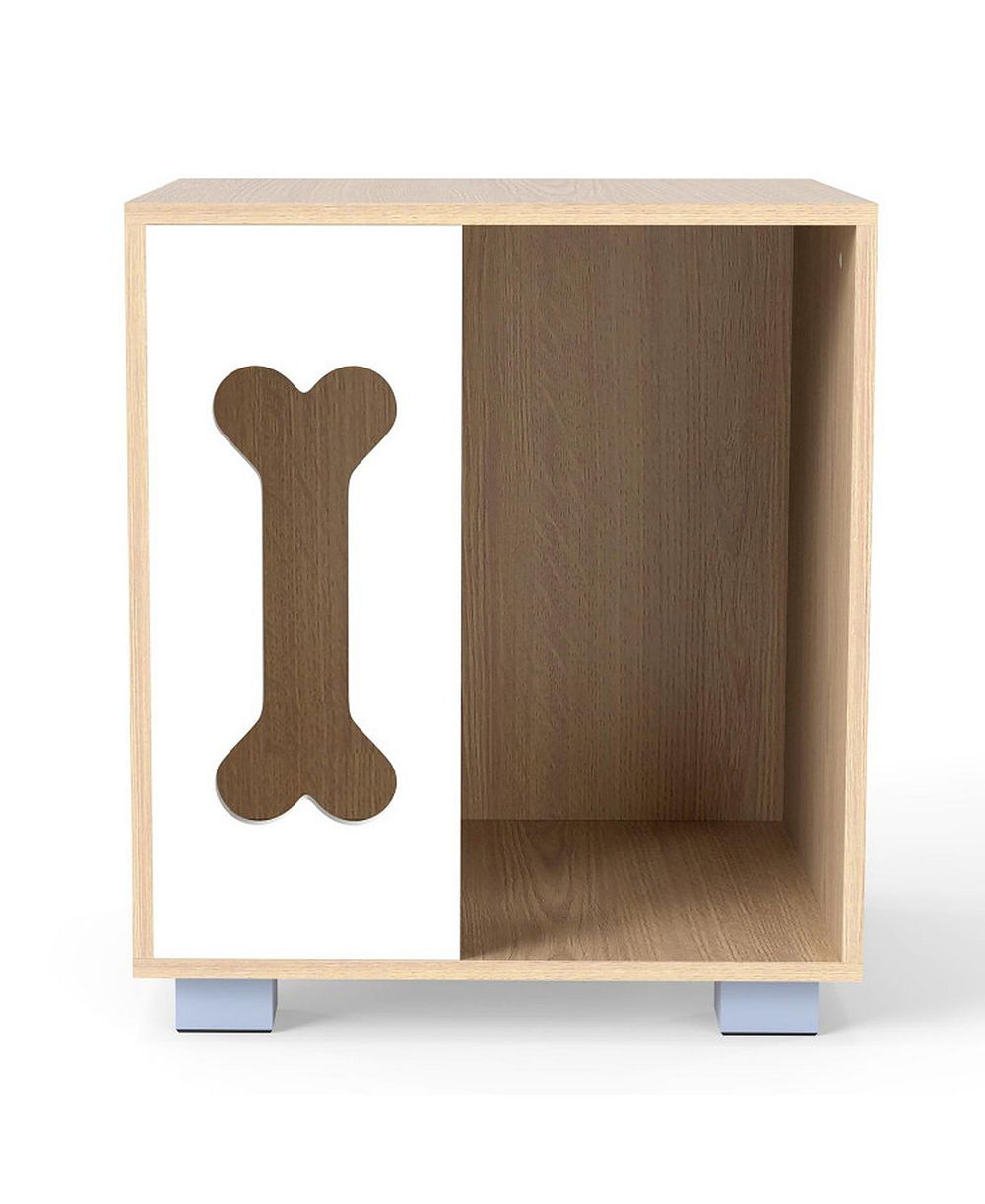 HONGGE Wooden Cat Condo End Table with Cutout Entry Window