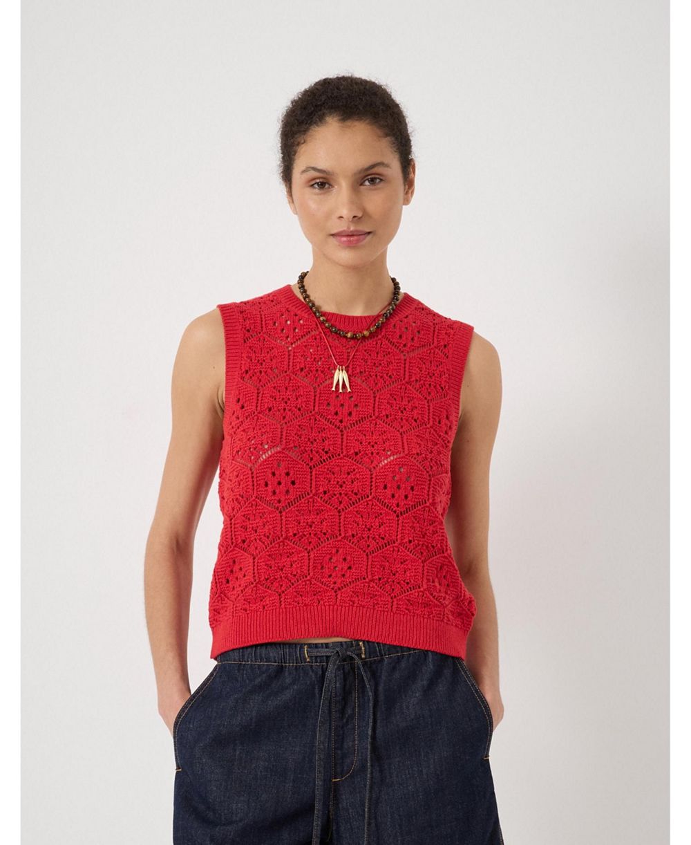 Женский вязаный жилет Hush Geometric Crochet