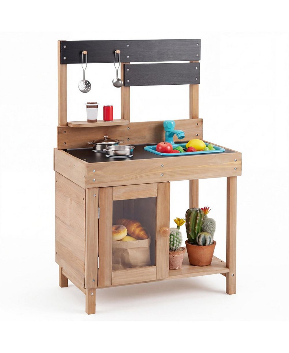 Игровой набор HONGGE Wooden Circulating Water Faucet 5-Piece Mud Kitchen