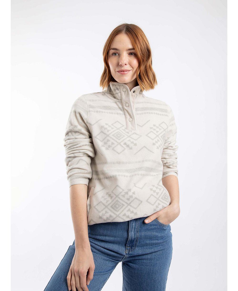 Weird Fish Women's Amy Microfleece Long-Sleeve Mock-Neck Sweatshirt