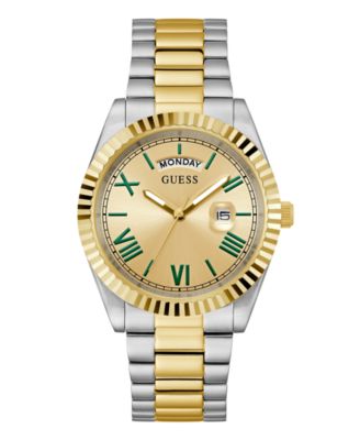 GUESS Мужские кварцевые часы из нержавеющей стали двухцветные 42mm