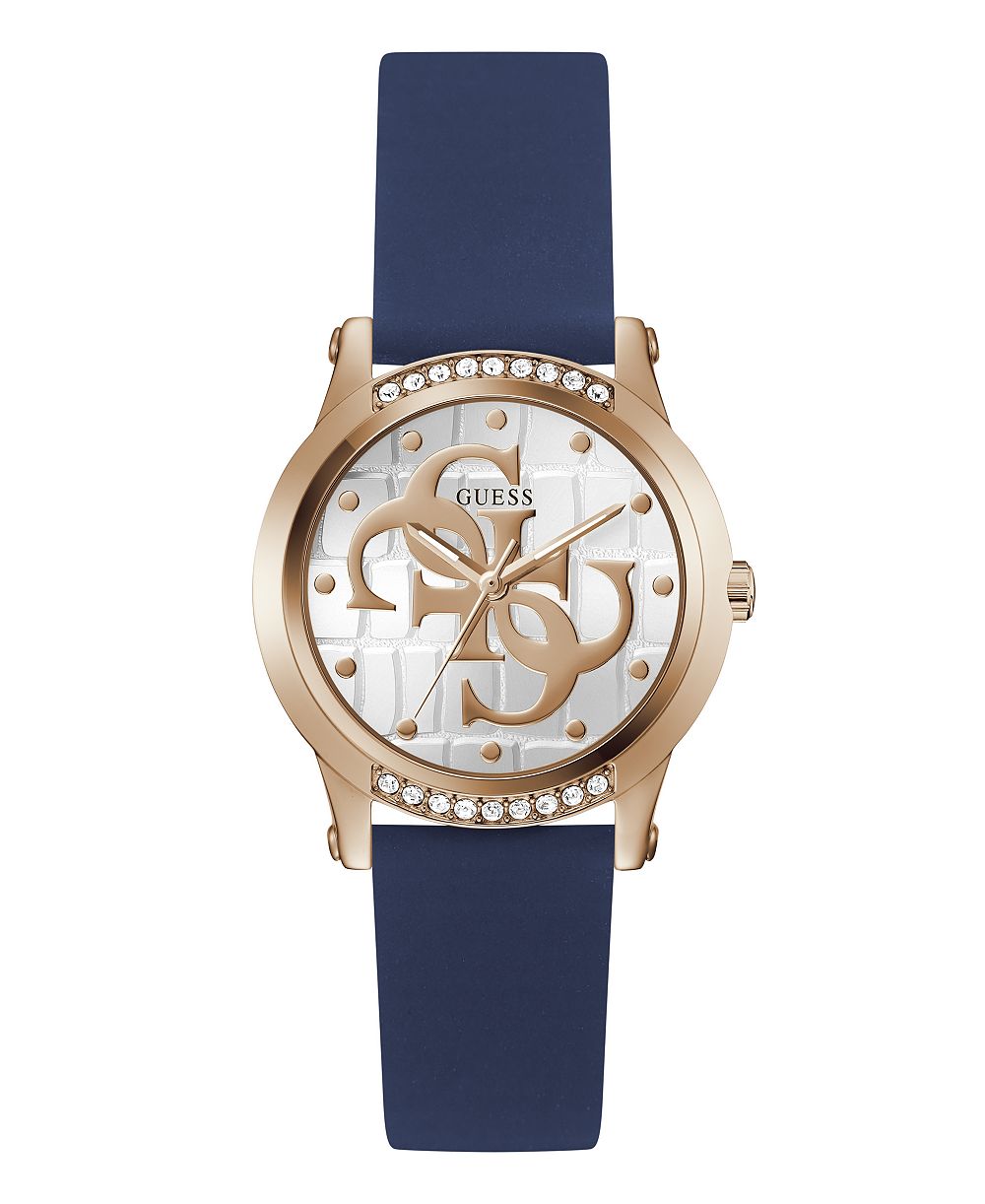 GUESS Women's Quartz Blue Silicone Watch 36mm