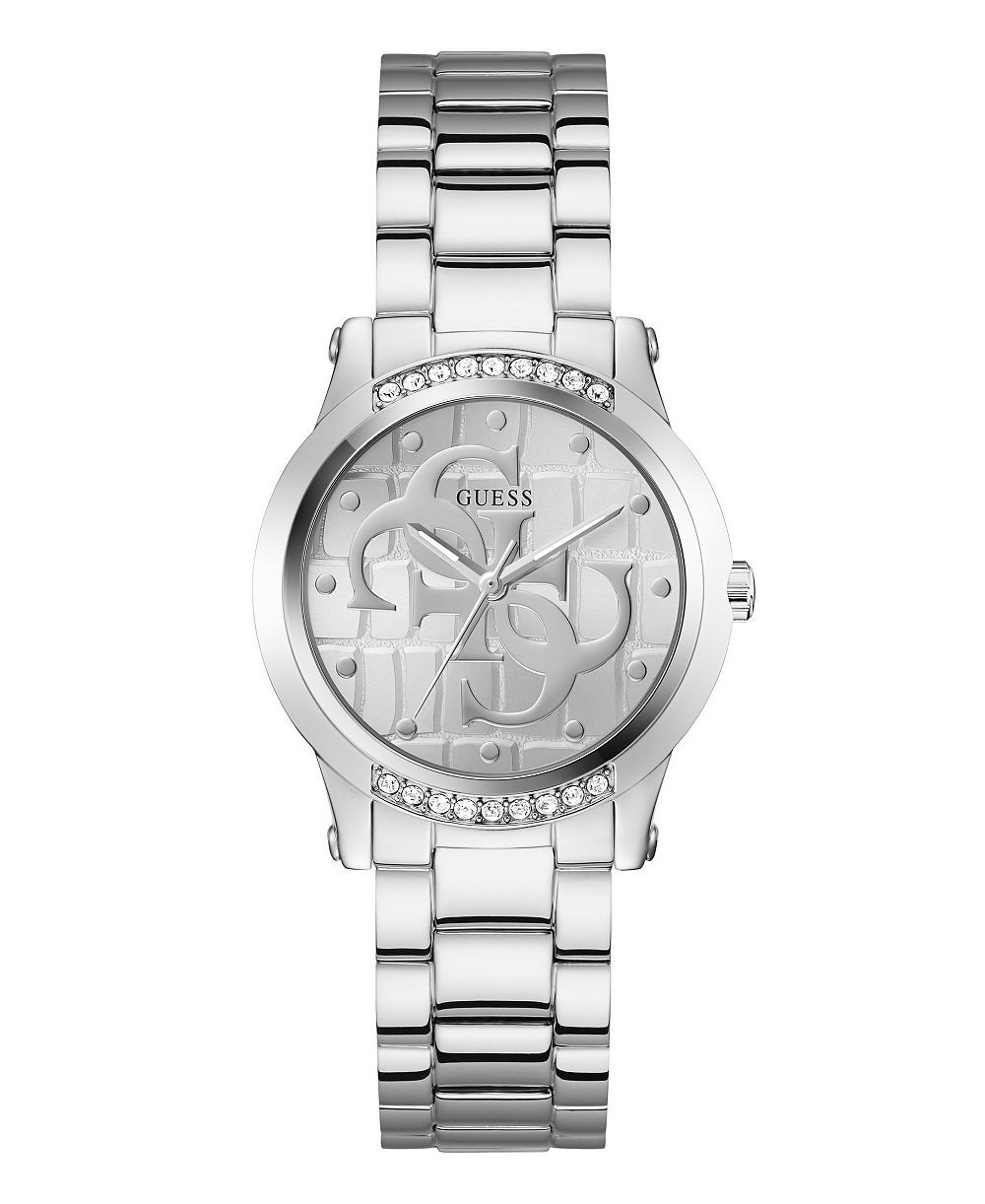 Женские часы GUESS Quartz Silver-Tone Stainless Steel, 36мм