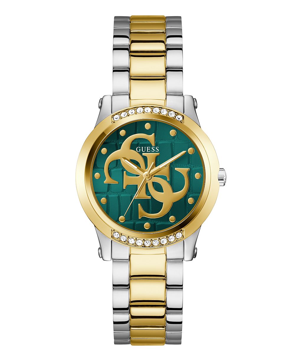 GUESS Женские часы Quartz с двухцветным нержавеющим браслетом, 36 мм