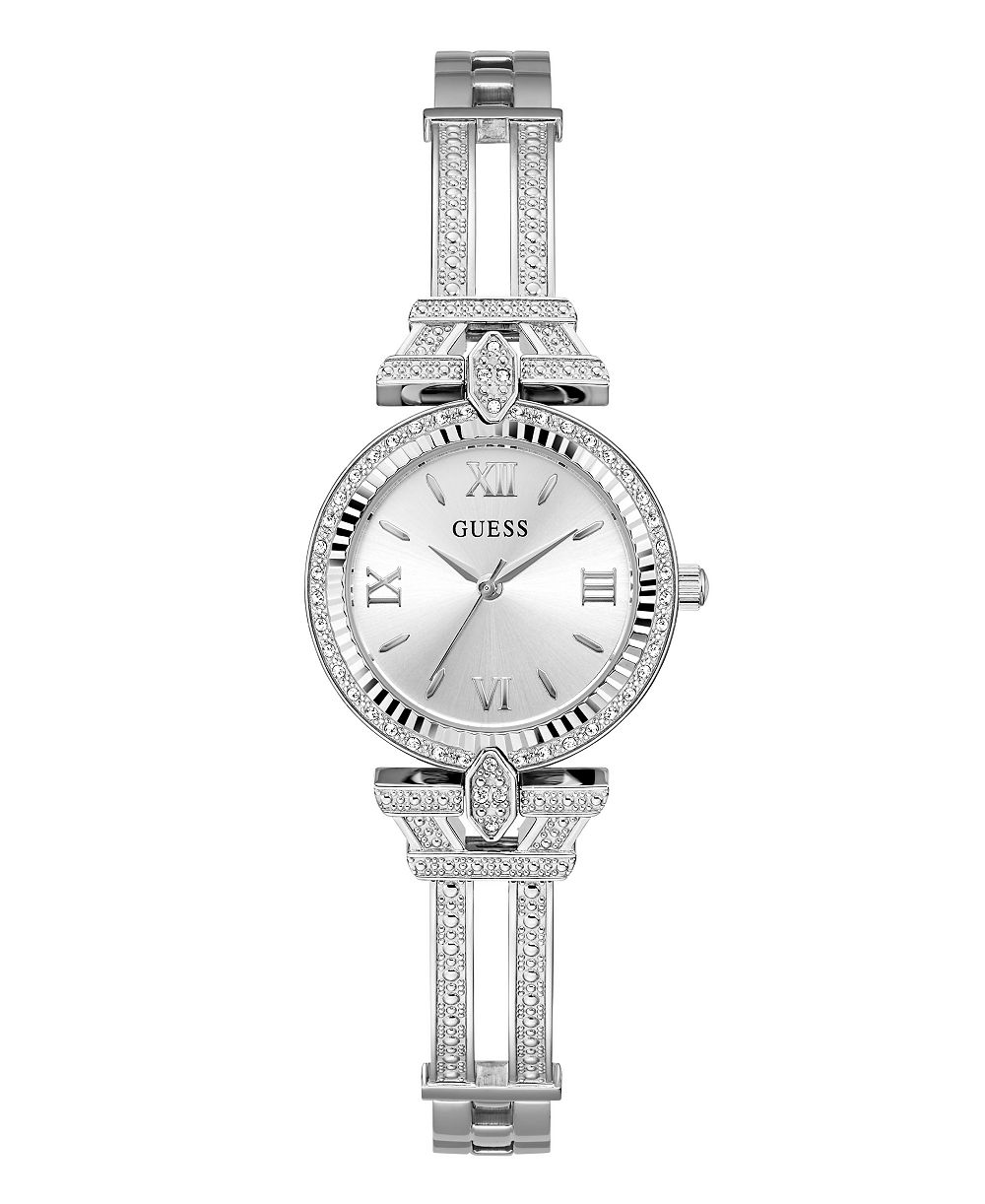 Часы GUESS Women's Quartz Silver-Tone Stainless Steel 28mm