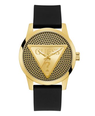 GUESS Men's Quartz Black Silicone Watch 44mm
