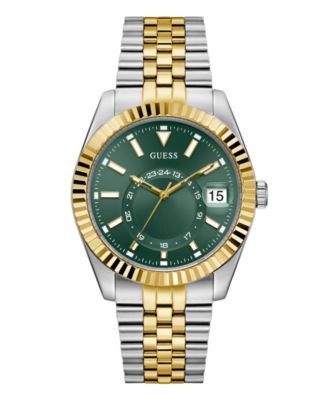 Мужские кварцевые часы GUESS из двухцветной нержавеющей стали, 42 мм