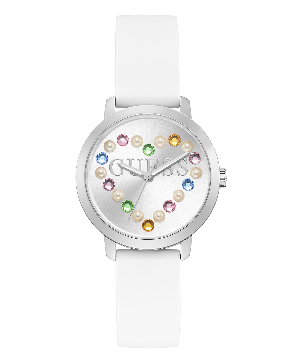 GUESS Women's White Silicone Watch 36mm