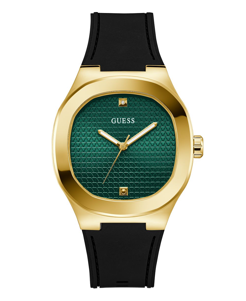 GUESS мужские кварцевые часы из черного силикона, 42mm