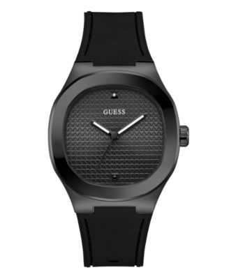 GUESS Men's Quartz Black Silicone Watch 42mm