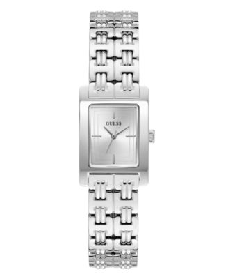 GUESS Women's Quartz Silver-Tone Stainless Steel Watch 24mm x 23mm