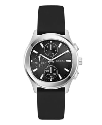 GUESS Men's Quartz Black Silicone Watch 40mm
