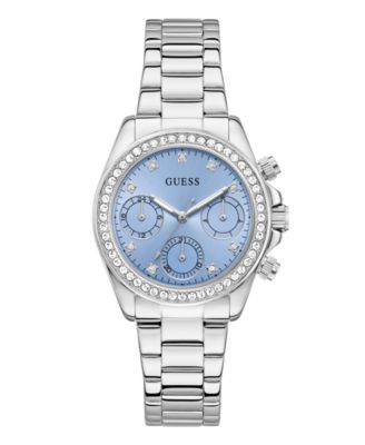 GUESS Women's Quartz Silver-Tone Stainless Steel Watch 36mm