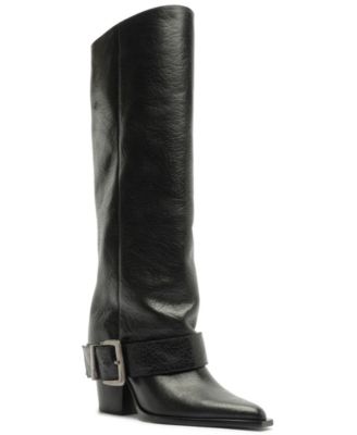 Schutz Women's Parker Up Buckle Tall Dress Boots