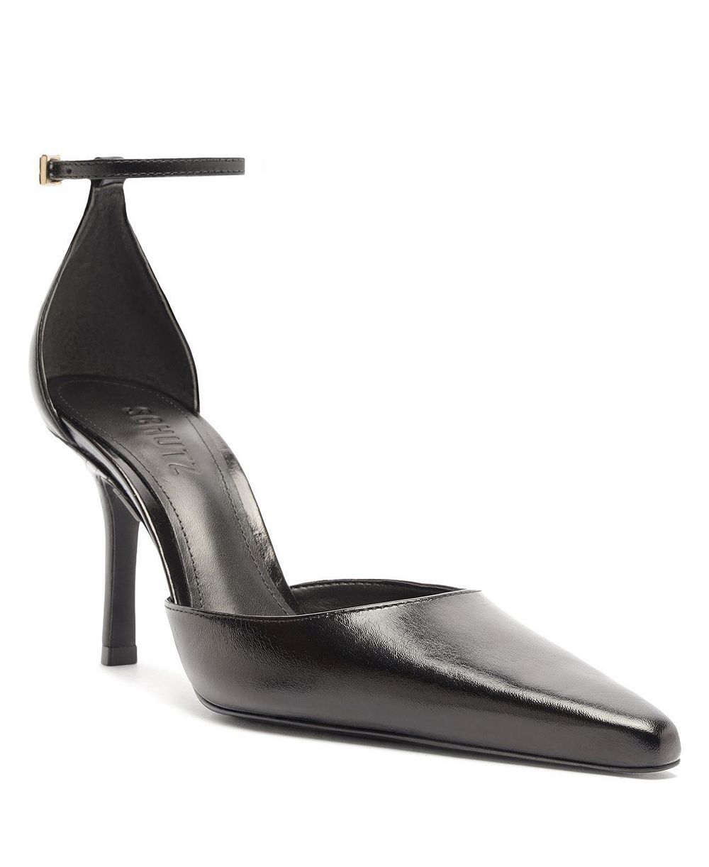 Schutz Women's Jenny Ankle Strap Pointed Toe Pumps