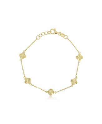 Браслет The Lovery Mini Fluted Clover, позолоченное серебро 14K