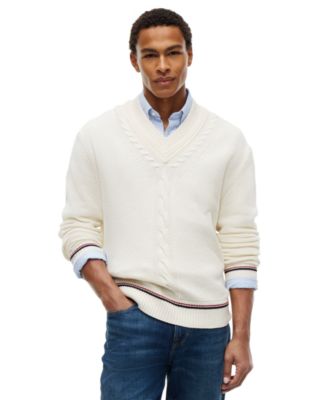 Tommy Hilfiger женский свитер с V-образным вырезом и косичками, NY Expressive Cricket
