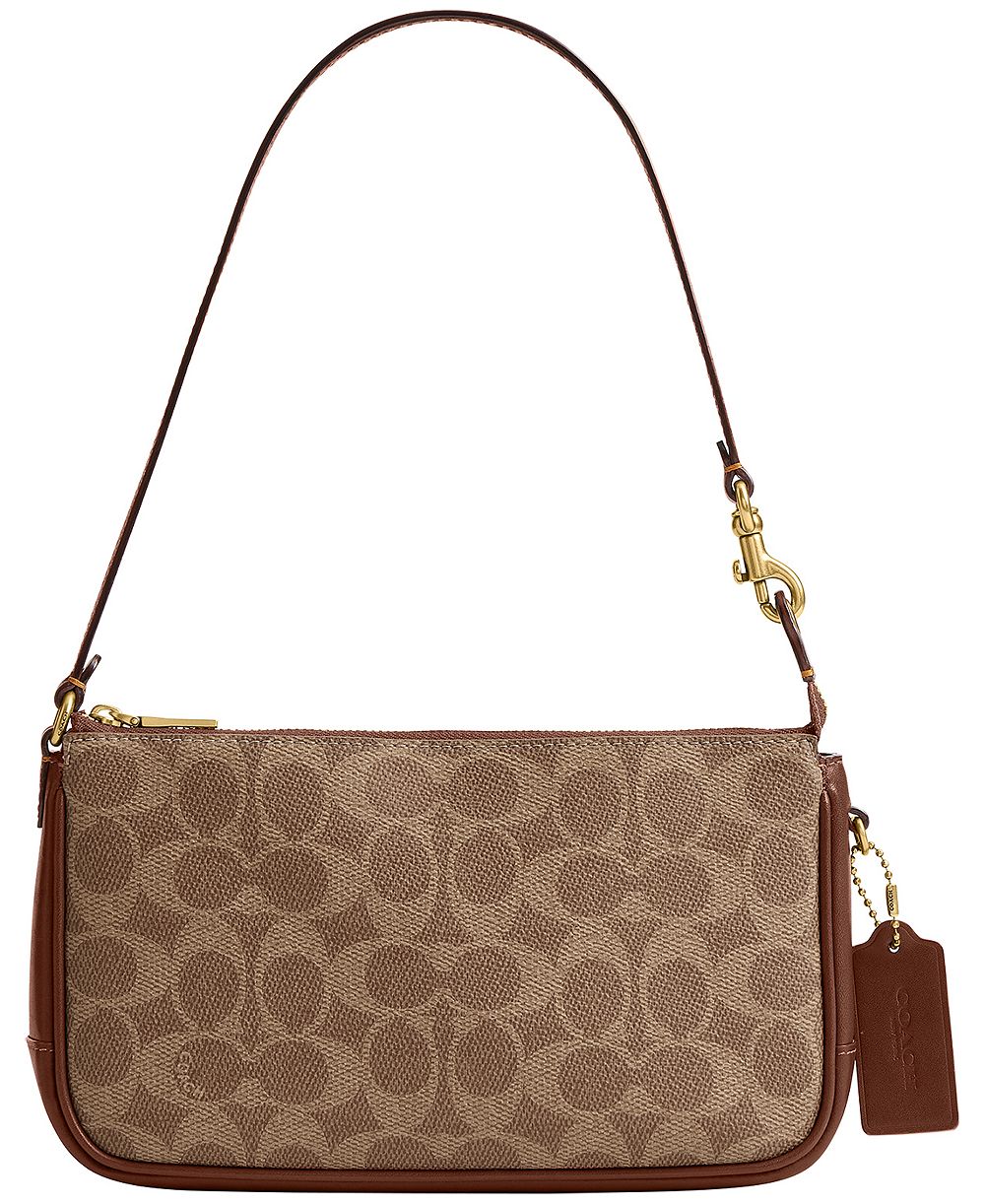 COACH Plaza Small Signature UpcraftedLeather Shoulder Bag