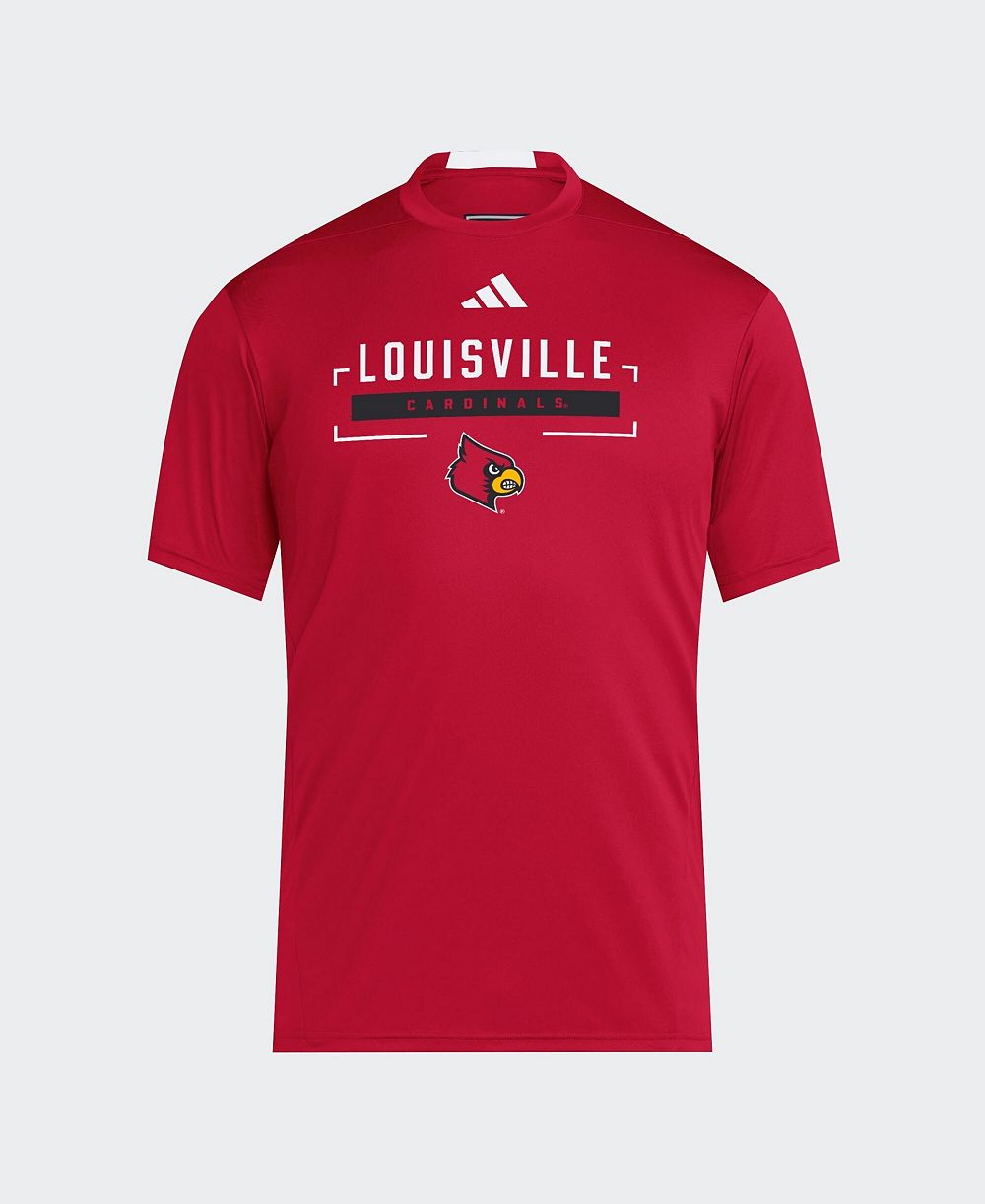 Adidas Мужская Red Louisville Cardinals D4T T-Shirt