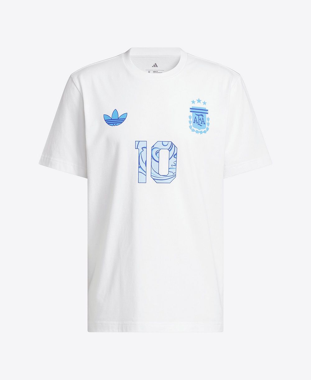 Adidas Men's Lionel Messi White Argentina National Team 2026 Away Jersey Hook Name & Number T-Shirt