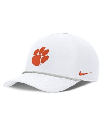 Мужская и женская кепка Nike White Clemson Tigers Rope Rise Adjustable