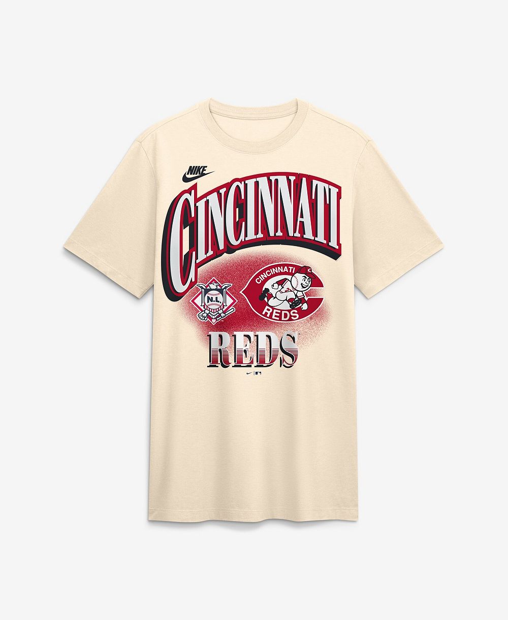 Мужская футболка Nike Natural Cincinnati Reds Vintage Tri-Blend