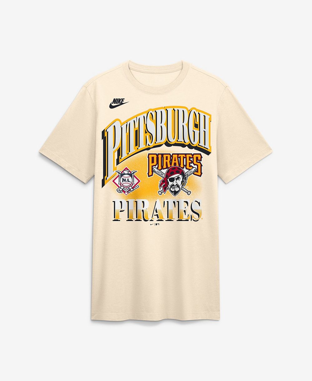 Мужская футболка Nike Pittsburgh Pirates Vintage Tri-Blend, натурального цвета