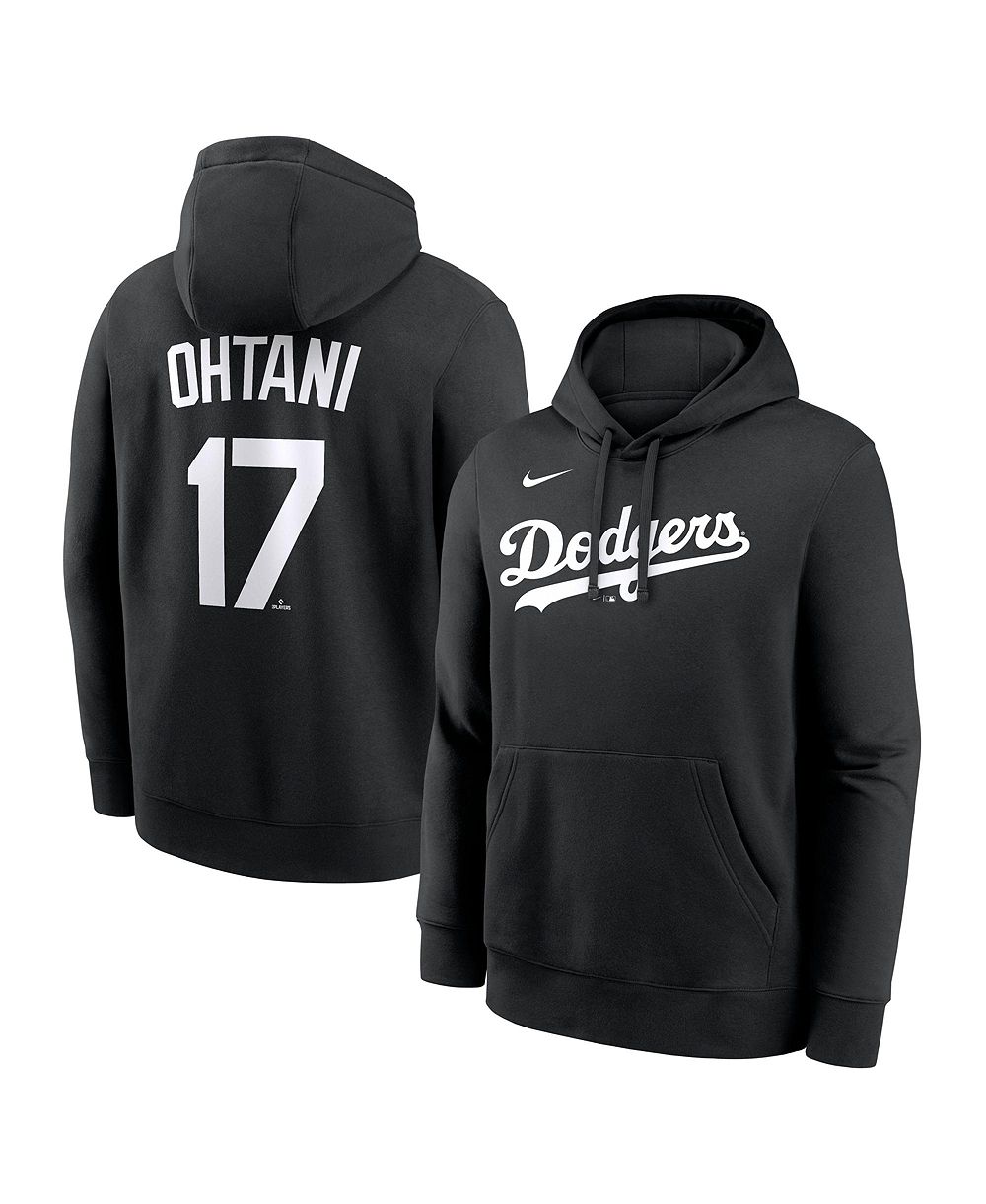 Nike Men's Shohei Ohtani Black Los Angeles Dodgers Player Name & Number Club Pullover Hoodie