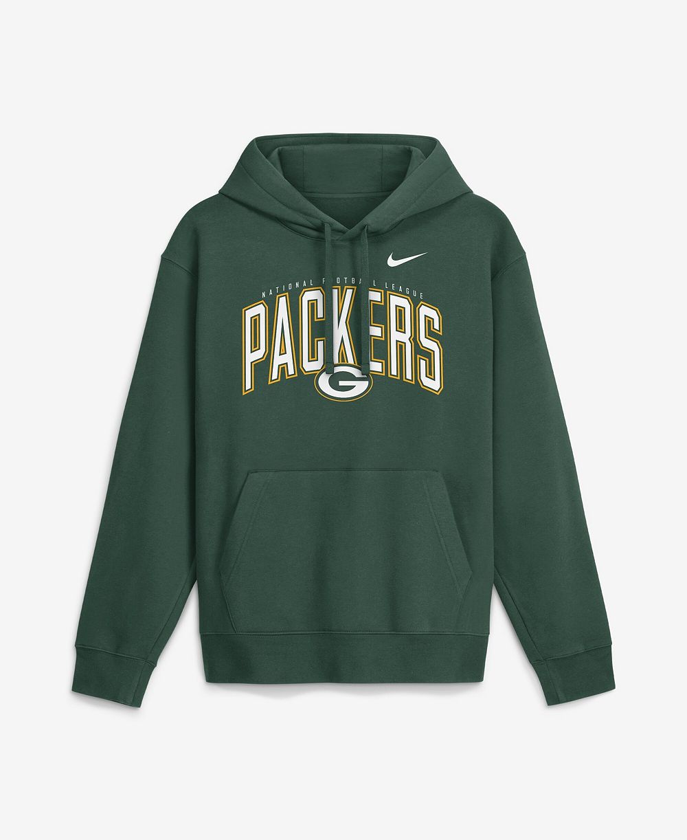 Мужская худи Nike Green Green Bay Packers Expect Victory Club Fleece Pullover