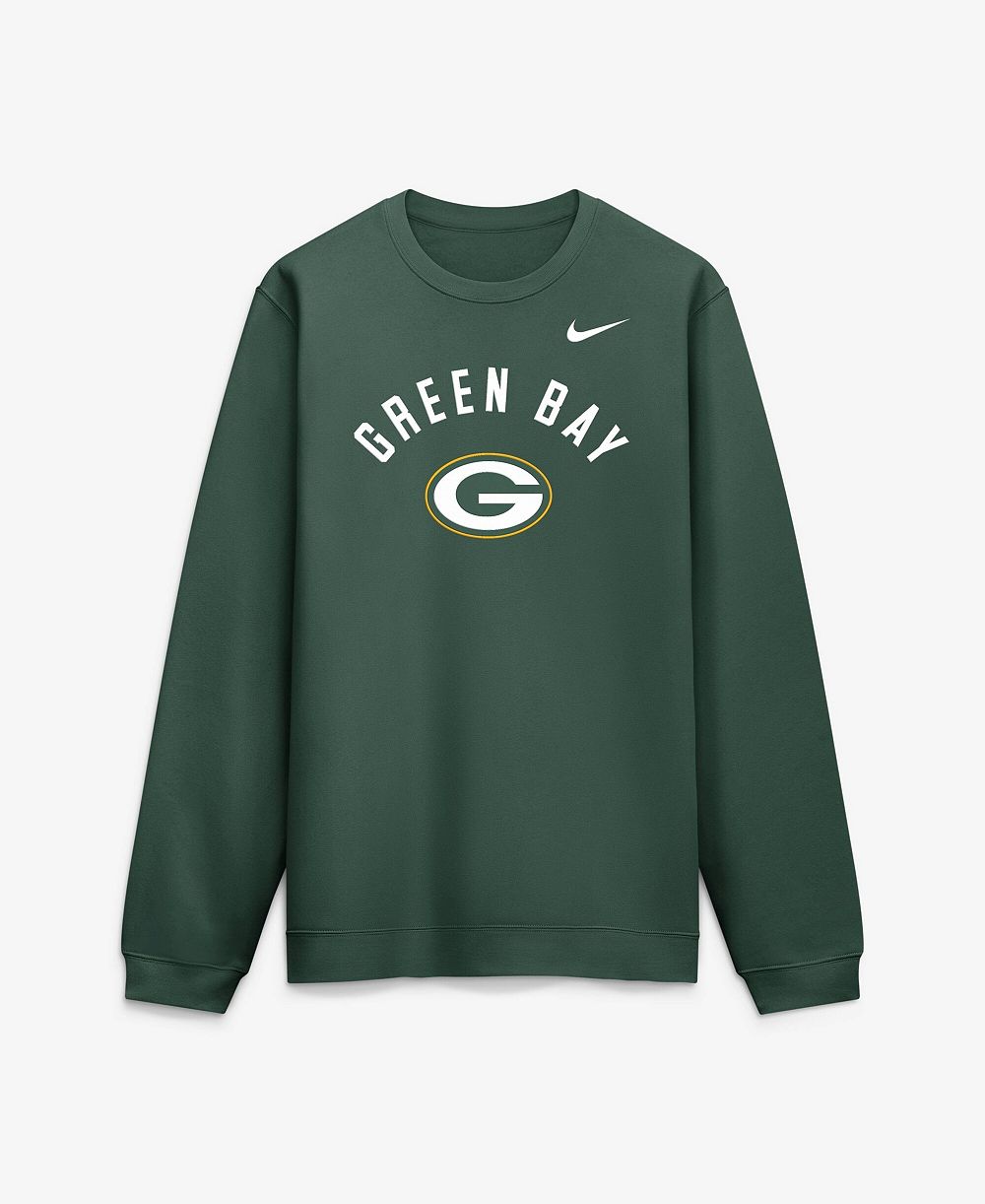 Мужская толстовка Nike Green Green Bay Packers Defensive Leader Club Fleece Sweatshirt
