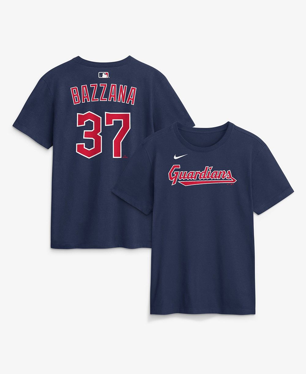 Мужская футболка Nike Travis Bazzana Navy Cleveland Guardians с именем и номером
