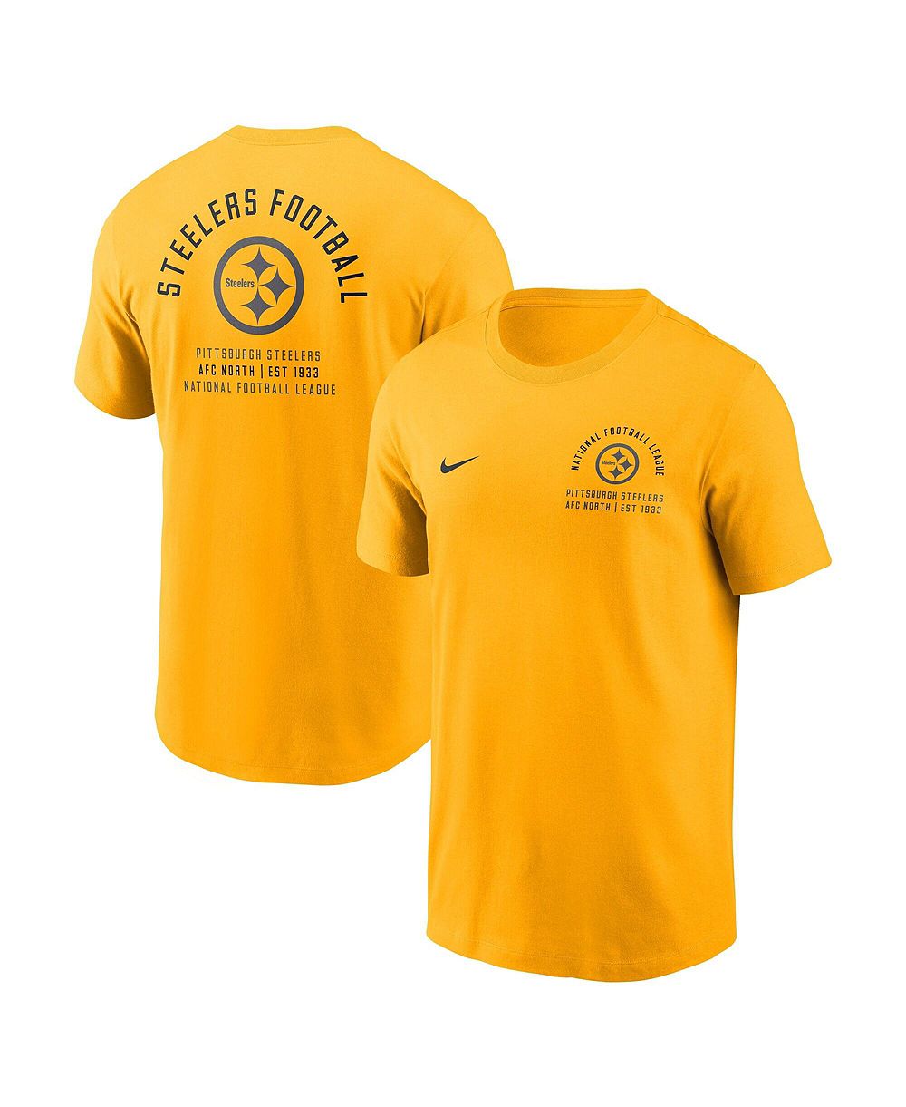 Мужская футболка Nike Gold Pittsburgh Steelers Split Logo