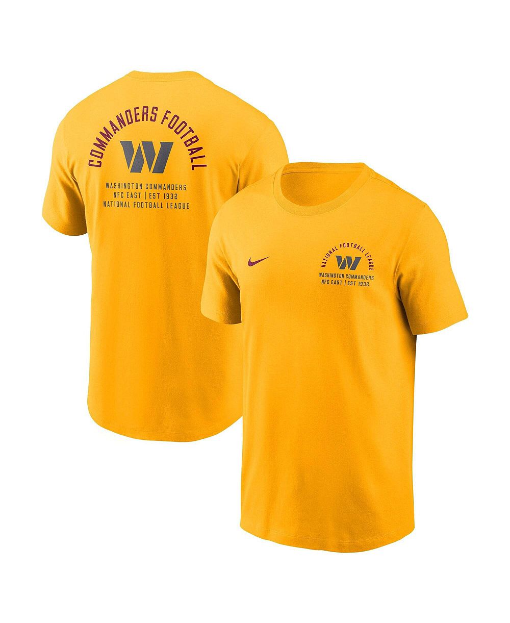 Мужская футболка Nike Gold Washington Commanders Split Logo