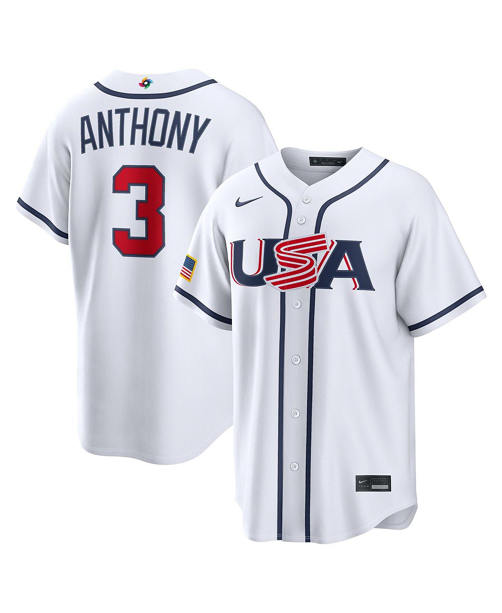Мужская джерси Nike Roman Anthony White USA Baseball 2026 World Baseball Classic Home Stadium