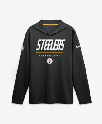Nike Men's Black Pittsburgh Steelers Big & Tall Sideline Game On Lightweight Hooded Long Sleeve Dri-FIT Sweatshirts