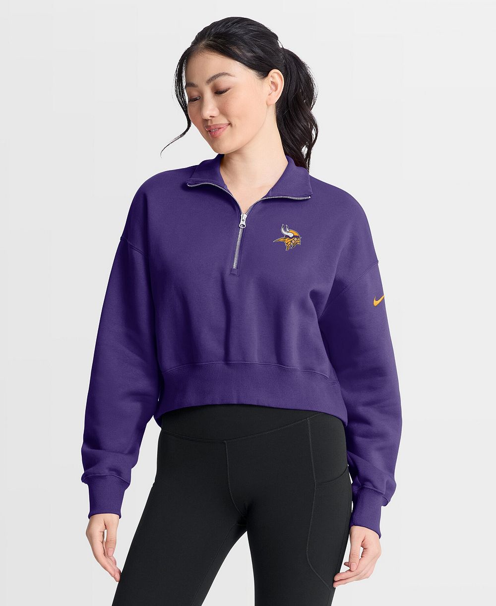 Женская свитшот Nike Purple Minnesota Vikings Phoenix Fleece Quarter-Zip