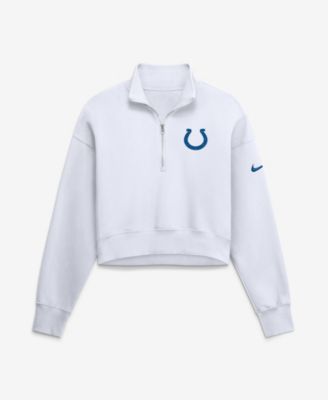 Nike Women's White Indianapolis Colts Oversized Phoenix Fleece Cropped Quarter-Zip Sweatshirt