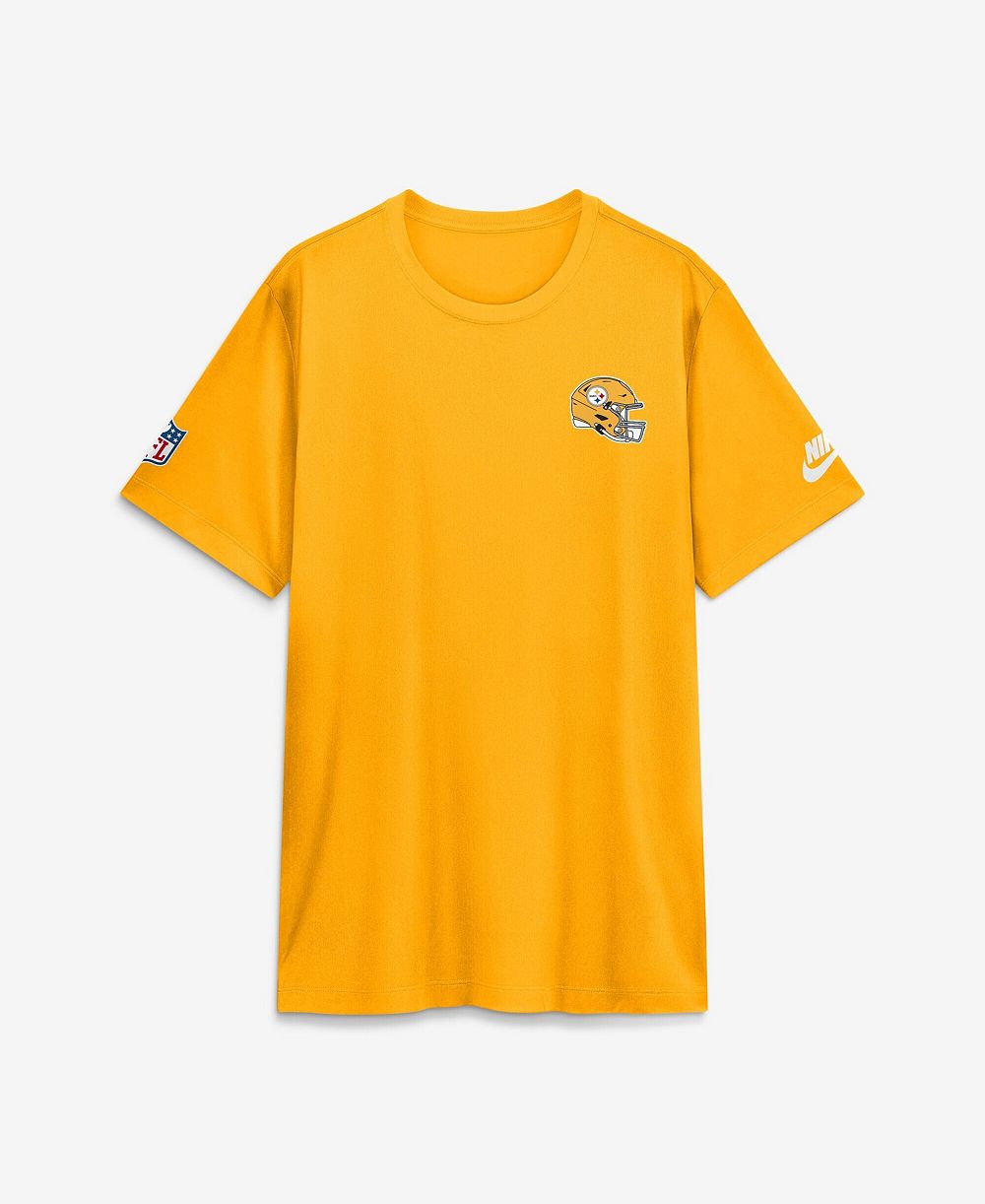 Мужская футболка Nike Gold Pittsburgh Steelers Alt Legend Small Logo Dri-FIT