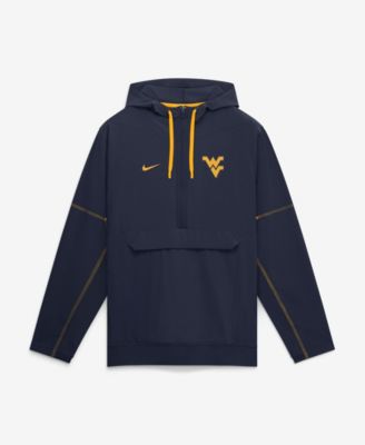 Nike Men's Navy West Virginia Mountaineers 2026 Sideline Anorak Half-Zip Hooded Sweatshirt