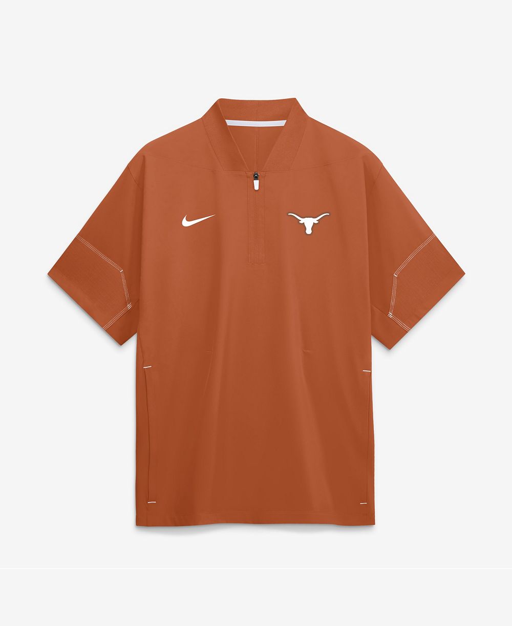 Nike Men's Texas Orange Texas Longhorns 2026 Sideline Short Sleeve Quarter-Zip Coaches Jacket