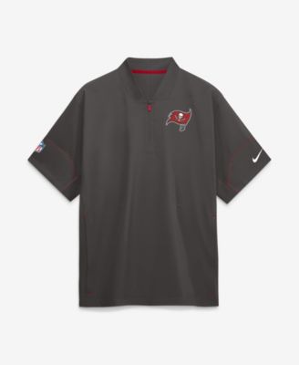 Nike Men's Pewter Tampa Bay Buccaneers Sideline Short Sleeve Quarter-Zip Coaches Jacket